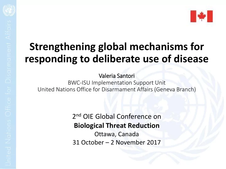 responding to deliberate use of disease