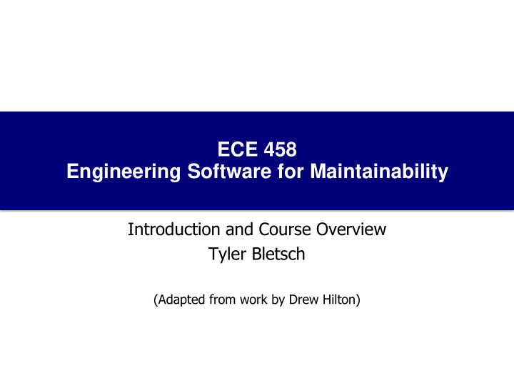 engineering software for maintainability