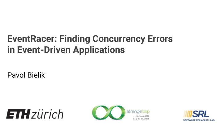 eventracer finding concurrency errors in event driven