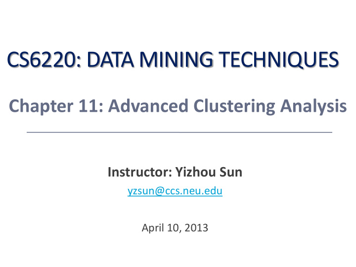 cs6220 data mining techniques