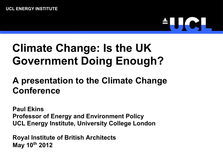 climate change is the uk government doing enough