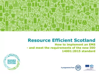 Resource Efficient Scotland  How to implement an EMS  - and meet the requirements of the new ISO