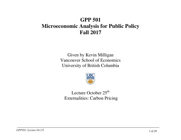 gpp 501 microeconomic analysis for public policy fall 2017