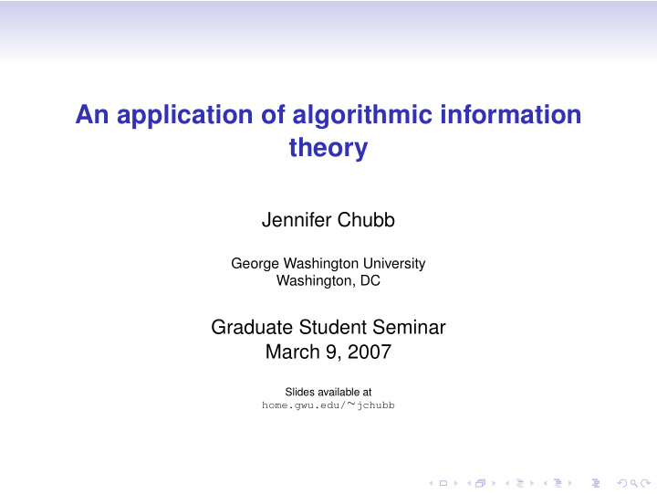 an application of algorithmic information theory