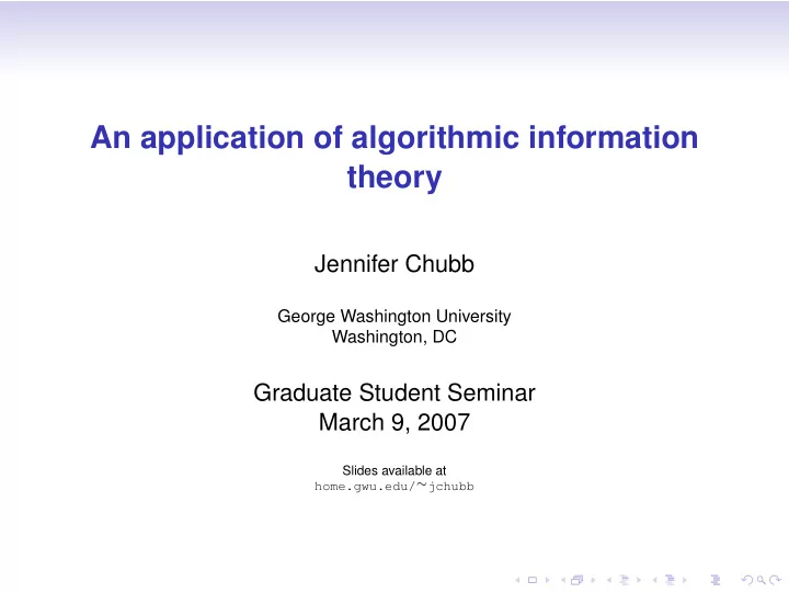 an application of algorithmic information theory