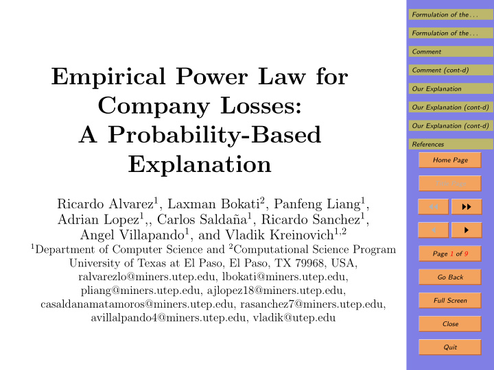 empirical power law for