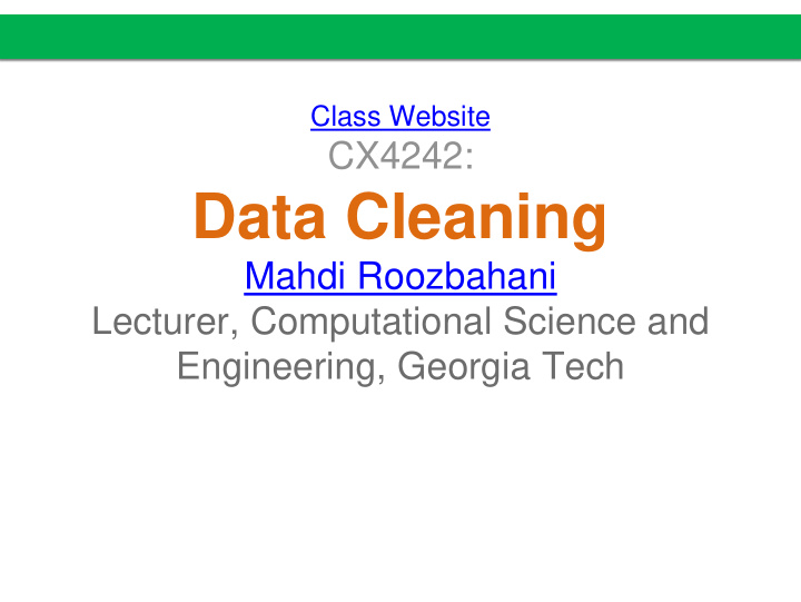 data cleaning