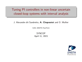 Tuning PI controllers in non-linear uncertain  closed-loop systems with interval analysis J.