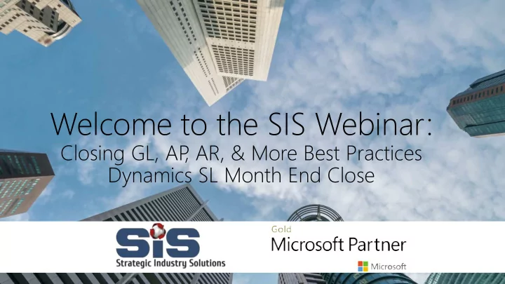 welcome to the sis webinar