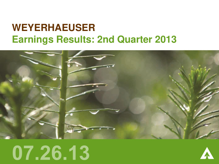 earnings results 2nd quarter 2013