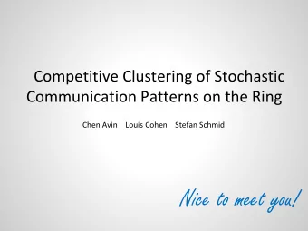 Nice to meet you!  The Network Matters  Cloud-based applications generate significant network