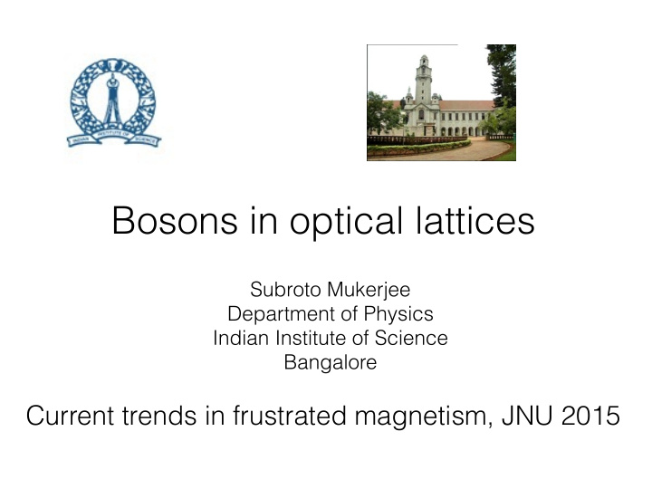 bosons in optical lattices