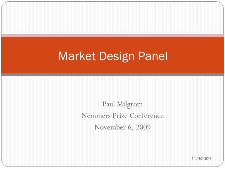 market design panel