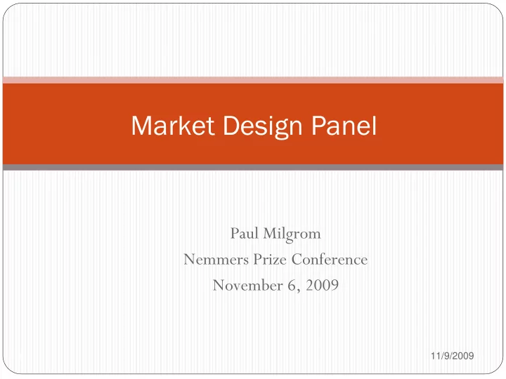 market design panel