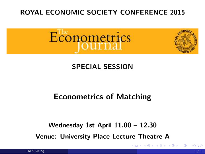 econometrics of matching