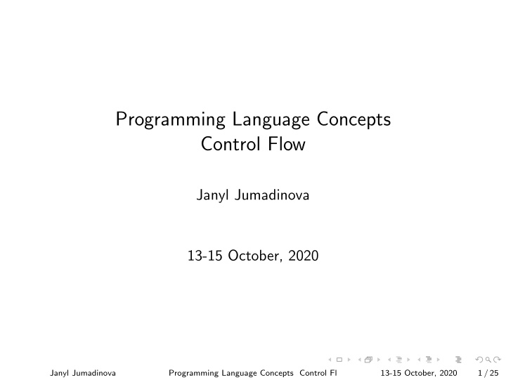 programming language concepts control flow