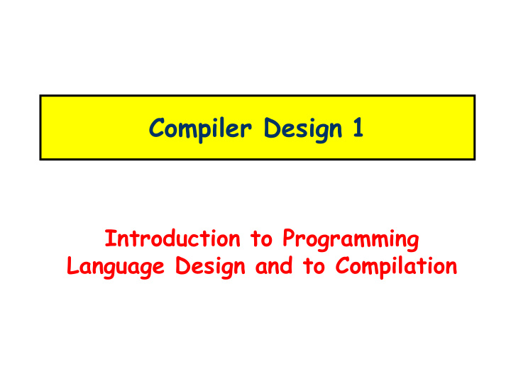 compiler design 1