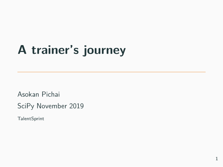 a trainer s journey