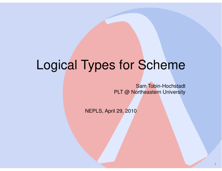 logical types for scheme