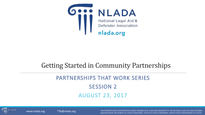 getting started in community partnerships