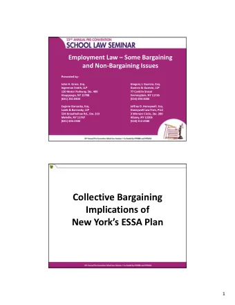 Collective Bargaining Implications of New Yorks ESSA Plan  1 Background to ESSA (The Every