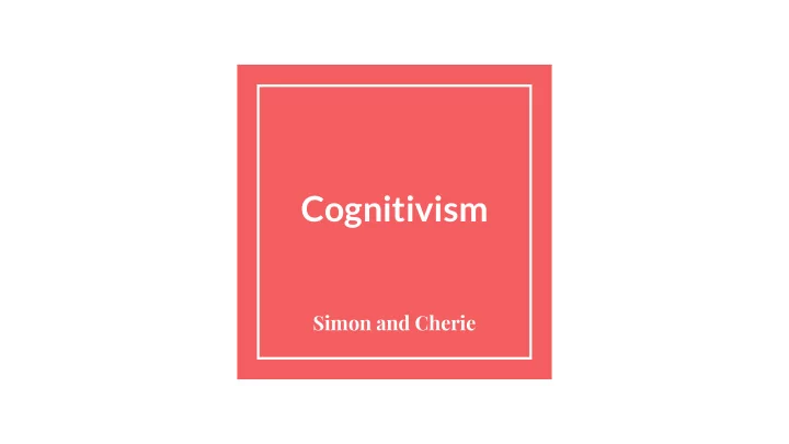 cognitivism