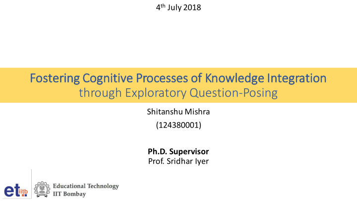 fo fostering cognitive processes of knowledge integration