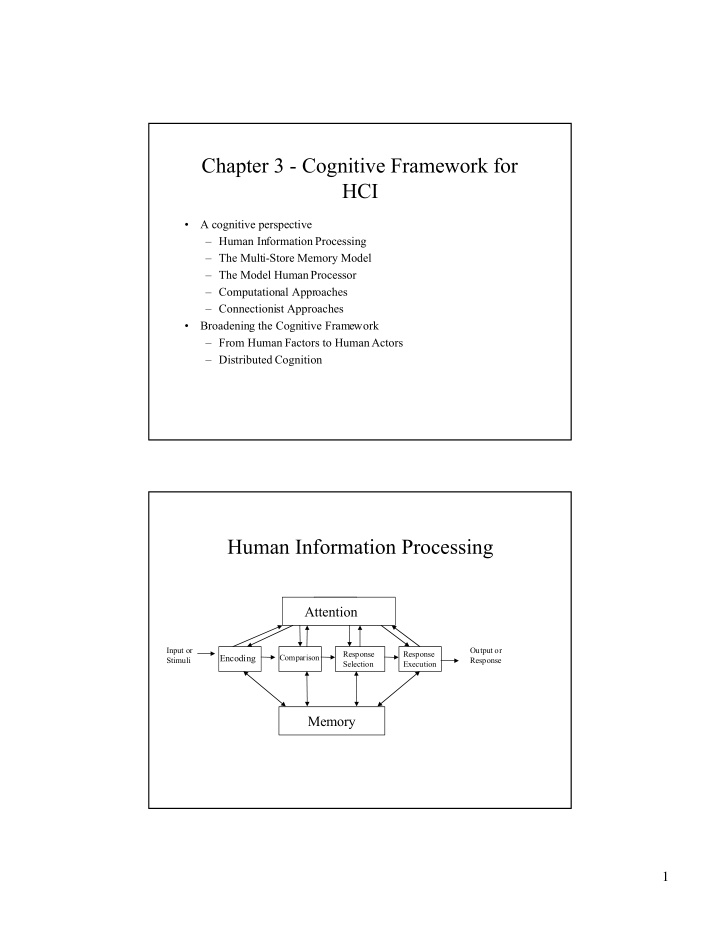 chapter 3 cognitive framework for hci