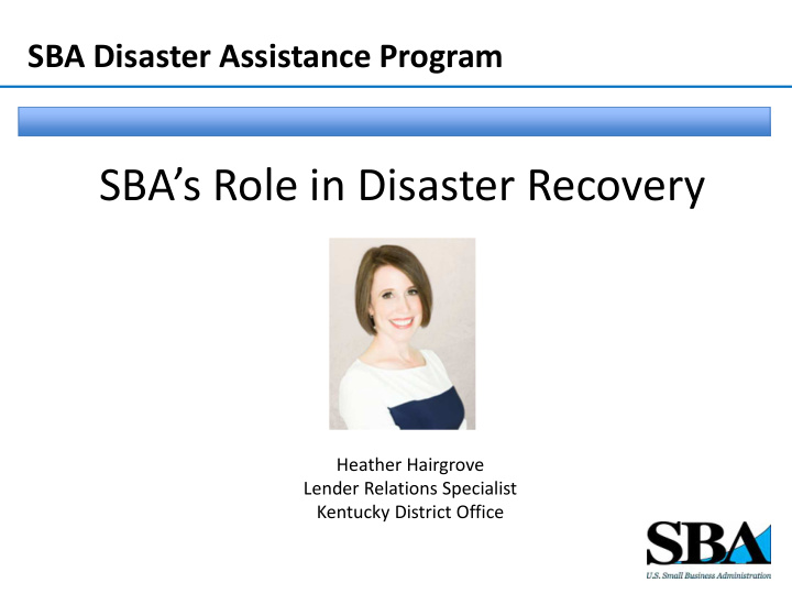 sba s role in disaster recovery