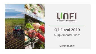 Q2 Fiscal 2020  Supplemental Slides  MARCH 11, 2020  Disclaimer  Certain information in this