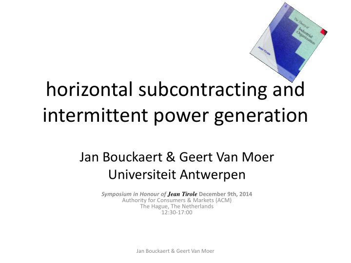 intermittent power generation