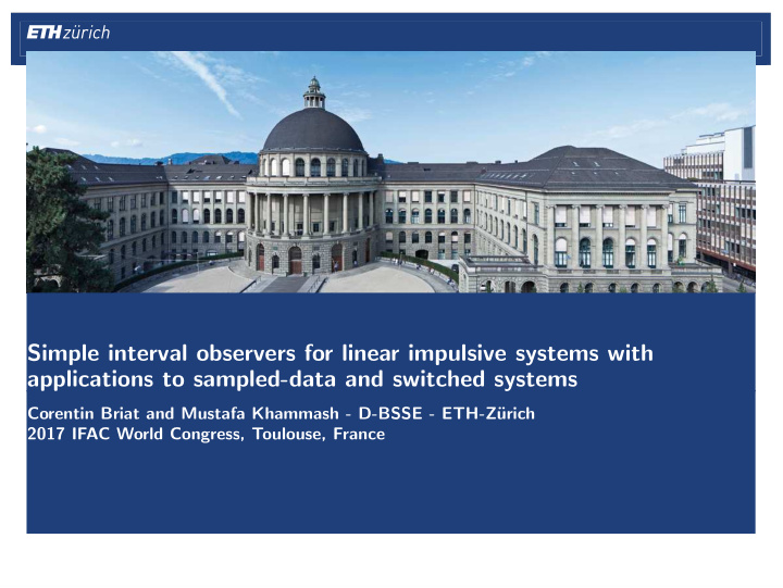 simple interval observers for linear impulsive systems