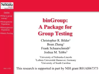 binGroup:  Homogeneous  Population  A Package for  Heterogeneous  Population  Group Testing