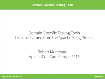 D  o  m  a  i  n  -  S  p  e  c  i  f  i  c  T  e  s  t  i  n  g  T  o  o  l  s  L  e  s  s  o  n