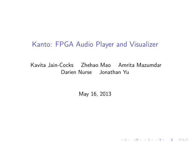 kanto fpga audio player and visualizer