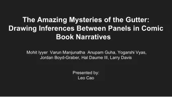 The Amazing Mysteries of the Gutter:  Drawing Inferences Between Panels in Comic  Book Narratives