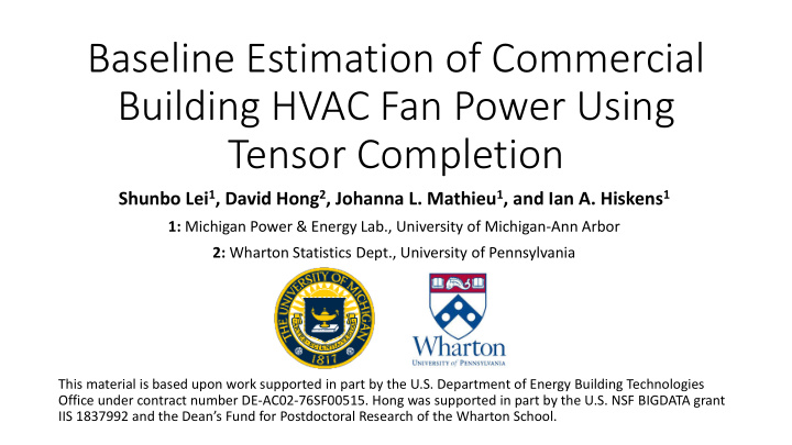 baseline estimation of commercial building hvac fan power