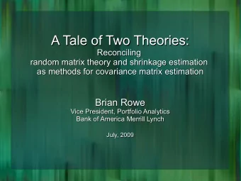 A Tale of Two Theories:  A Tale of Two Theories:  Reconciling  Reconciling  random matrix theory