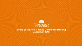 Board of Visitors Finance Committee Meeting  December 2016  Finance Committee Agenda  Action  n