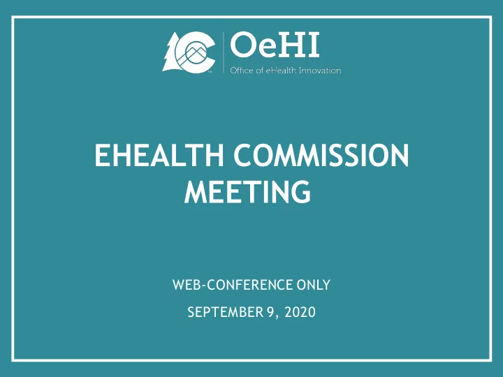 ehealth commission meeting