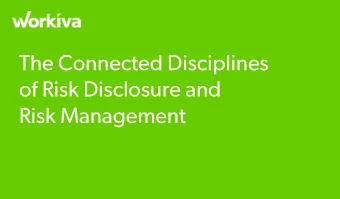 The Connected Disciplines  of Risk Disclosure and  Risk Management Todays Presenter  Mike Rost