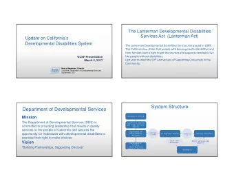 System Structure  Department of Developmental Services  Mission  Governors Office  Governors