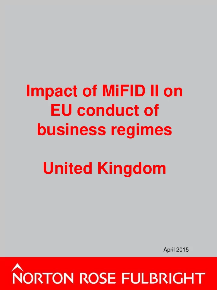 impact of mifid ii on