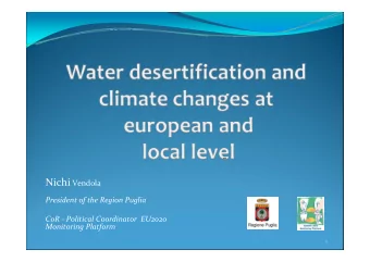 The role of Regional and Local authorities in promoting sustainable water management Adopted on