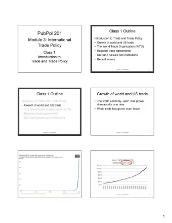 PubPol 201  Introduction to Trade and Trade Policy  Module 3: International   Growth of world