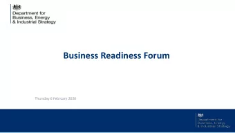 Business Readiness Forum  Thursday 6 February 2020  Tim  imeli  lines and Process    We're