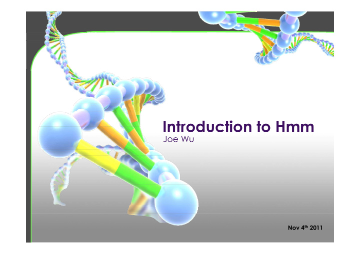 introduction to hmm introduction to hmm