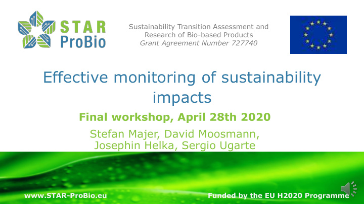 effective monitoring of sustainability impacts
