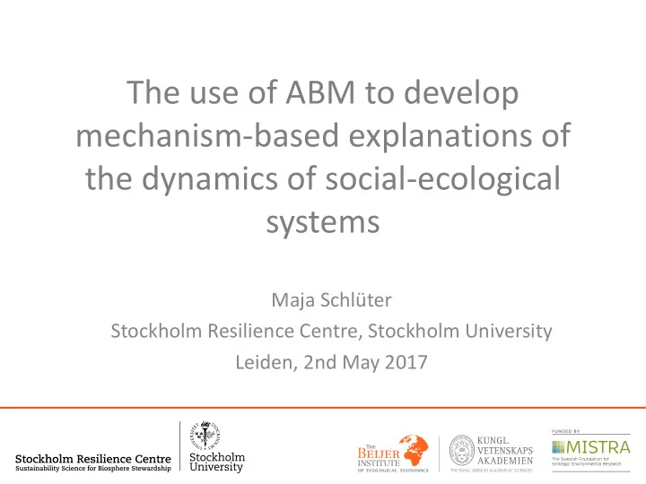 the use of abm to develop