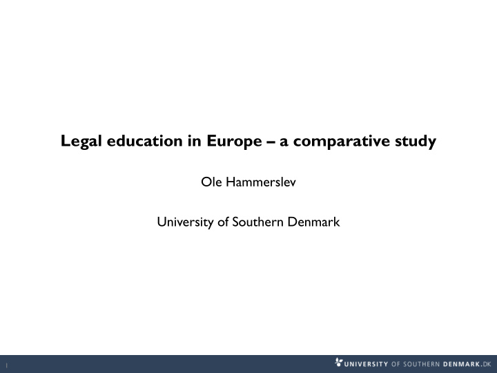 legal education in europe a comparative study